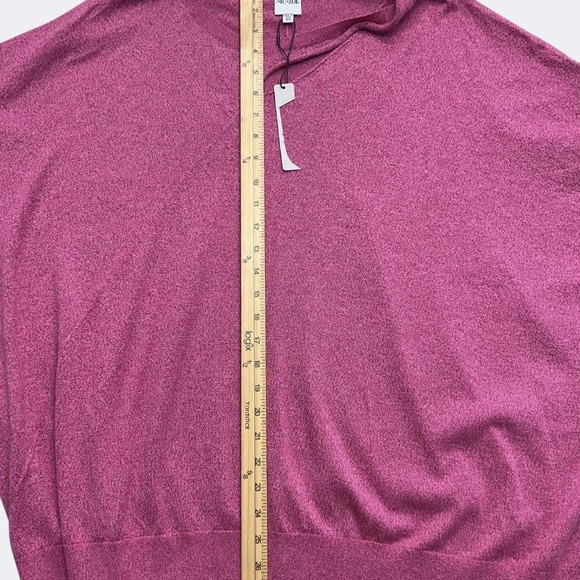 Nic+Zoe Sweater Womens 3X Pink Metaallic Twist Cutout Neck Batwing Pullover Top - Picture 12 of 13